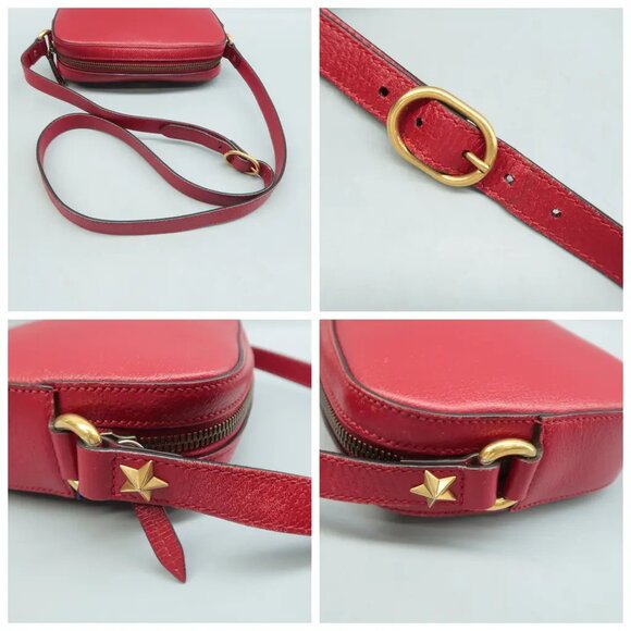 100% Authentic GUCCI Animalier Red Leather Shoulder Bag 571-091024 - Picture 9 of 12